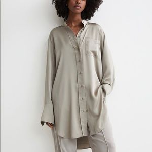 H&M oversized satin shirt